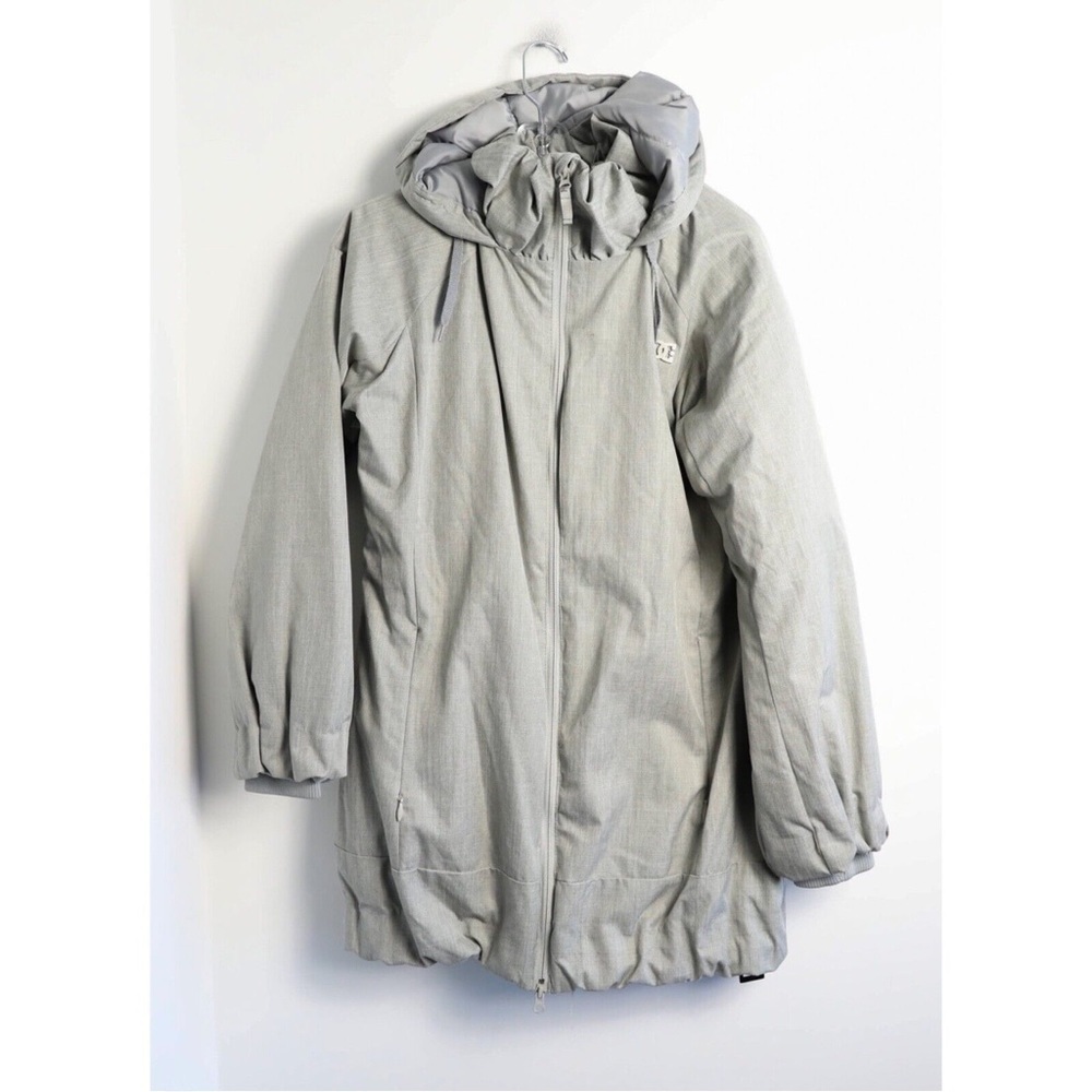 DC Exotex 5K 5000 women's long snow coat snowboard jacket light grey warm hooded